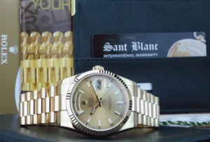 Men's Watches | President Dress Watches | Sant Blanc ROLEX 36mm Mens 18kt Gold Day Date President Champagne Index Model 118238