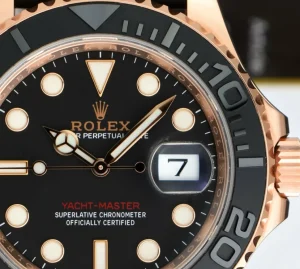 Yachting Professional Watches | Men's Watches | Sant Blanc ROLEX 40mm Mens 18kt Rose Gold Yachtmaster Oysterflex Band Model 116655