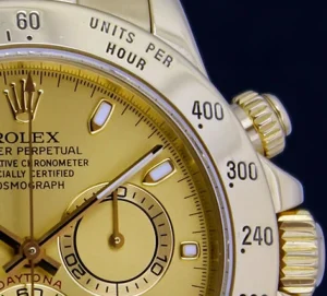 Men's Watches | Racing Professional Watches | Sant Blanc ROLEX 40mm Mens 18kt Yellow Gold Daytona Champagne Index Dial Model 116528