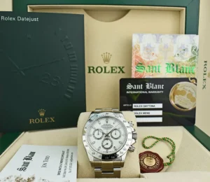 Sports Watches | Men's Watches | Sant Blanc ROLEX 40mm Mens Stainless Steel Daytona White Index Dial Model 116520