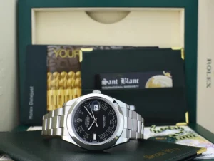 Men's Watches | Dress Watches | Sant Blanc ROLEX 41mm Mens Stainless Steel DateJust II Black Roman Dial Model 116300