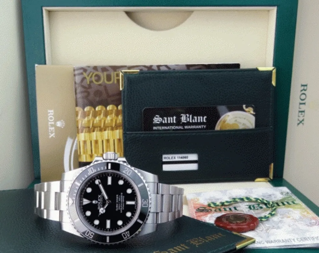 rolex_mm_mens_stainless_s_0-8.webp Diving Professional Watches | Men's Watches | Sant Blanc ROLEX 40mm Mens Stainless Steel Submariner Black Ceramic Bezel Dial Model 114060