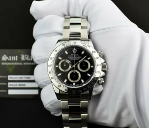 Sports Watches | Racing Professional Watches | Sant Blanc ROLEX 40mm Mens Stainless Steel Daytona Black Index Dial Model 116520