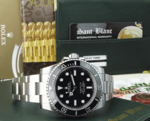 Diving Professional Watches | Men's Watches | Sant Blanc ROLEX 40mm Mens Stainless Steel Submariner Black Ceramic Bezel Dial Model 114060