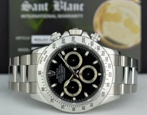 Sports Watches | Racing Professional Watches | Sant Blanc ROLEX 40mm Mens Stainless Steel Daytona Black Index Dial Model 116520