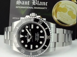 Diving Professional Watches | Men's Watches | Sant Blanc ROLEX 40mm Mens Stainless Steel Submariner Black Ceramic Bezel Dial Model 114060