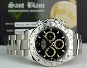 Sports Watches | Racing Professional Watches | Sant Blanc ROLEX 40mm Mens Stainless Steel Daytona Black Index Dial Model 116520