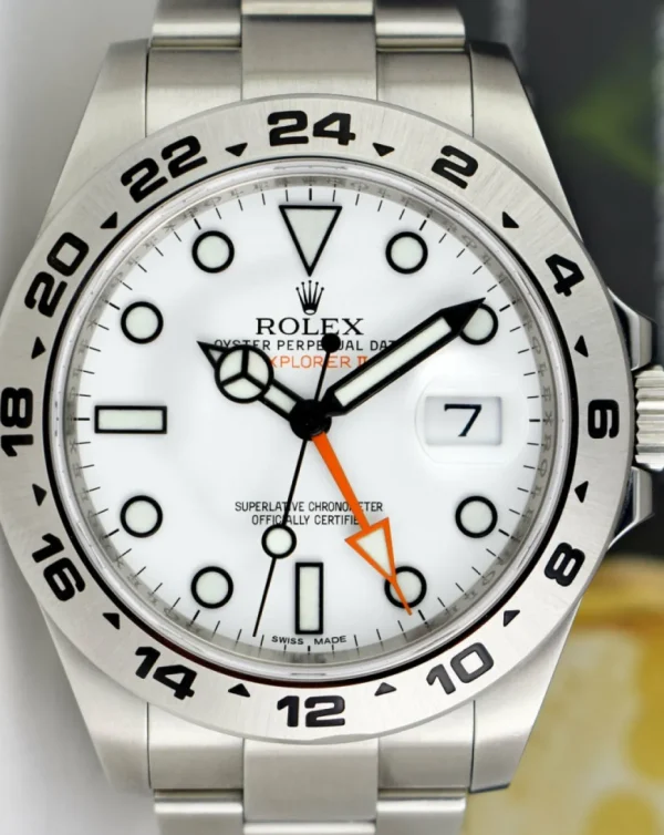 Sports Watches | Men's Watches | Sant Blanc ROLEX 42mm Mens Stainless Steel Explorer II White Dial Model 216570
