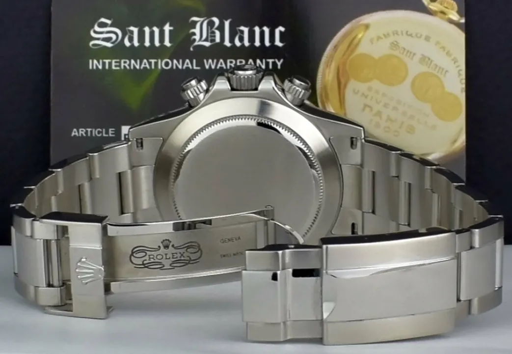 rolex_mm_mens_stainless_s_8-4.webp Sports Watches | Racing Professional Watches | Sant Blanc ROLEX 40mm Mens Stainless Steel Daytona Black Arabic "Race" Dial "Fat" Buckle Model 116520