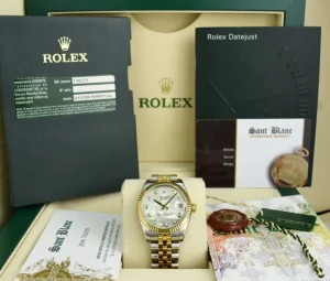 Dress Watches | Sant Blanc ROLEX 31mm MidSize 18kt Gold & Stainless Steel Datejust MOP Diamond Dial Model 178273