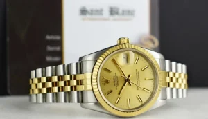 Ladies Watches | Dress Watches | Sant Blanc ROLEX 31mm MIDSIZE 18kt Gold & SS Datejust Champagne Model 68273