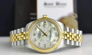 Dress Watches | Sant Blanc ROLEX 31mm MidSize 18kt Gold & Stainless Steel Datejust MOP Diamond Dial Model 178273
