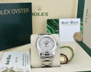 Yachting Professional Watches | Men's Watches | Sant Blanc Rolex 35mm Mid-size Platinum & Stainless Steel Yachmaster Platinum Dial Model 168622