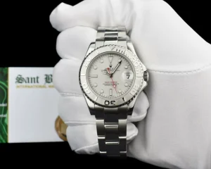 Yachting Professional Watches | Men's Watches | Sant Blanc Rolex 35mm Mid-size Platinum & Stainless Steel Yachmaster Platinum Dial Model 168622