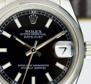 Dress Watches | Sant Blanc ROLEX 31mm Mid-Size Stainless Steel Datejust Black Index Model 178240