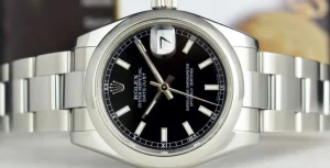 Dress Watches | Sant Blanc ROLEX 31mm Mid-Size Stainless Steel Datejust Black Index Model 178240