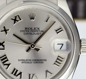 Ladies Watches | Dress Watches | Sant Blanc ROLEX 31mm Mid-Size Stainless Steel Datejust Rhodium Roman Dial Model 178240