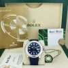 Yachting Professional Watches | Sant Blanc ROLEX 40mm Platinum & Stainless Steel YachtMaster Blue Dial Rubber B Strap Model 116622
