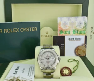 Yachting Professional Watches | Men's Watches | Sant Blanc ROLEX 40mm Platinum & Stainless Steel YachtMaster Platinum Dial Model 16622