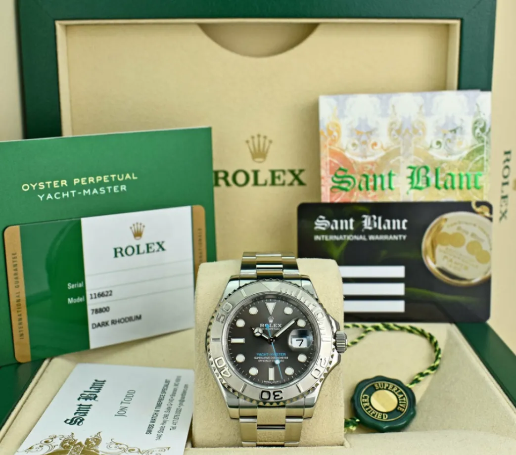 rolex_mm_platinum__stainl_0.webp Yachting Professional Watches | Sports Watches | Sant Blanc ROLEX 40mm Platinum & Stainless Steel Yachtmaster Rhodium Dial Model 116622