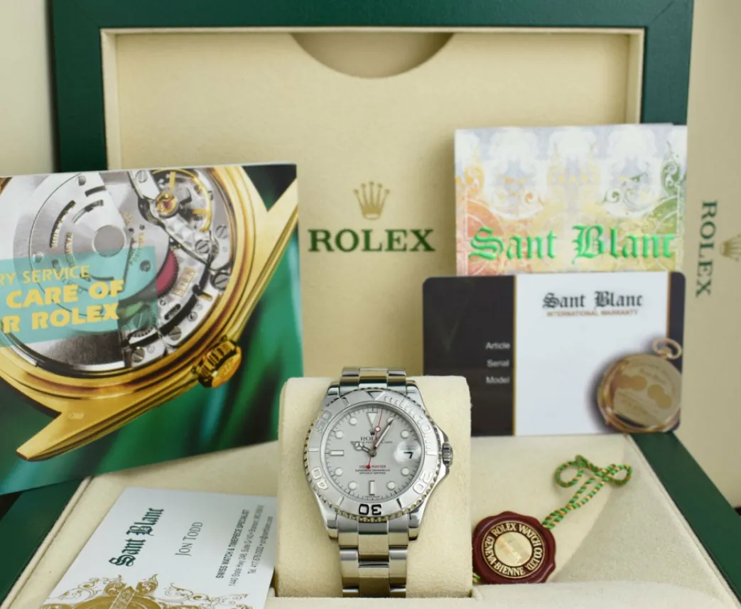 rolex_mm_platinum__stainl_1-2.webp Yachting Professional Watches | Sant Blanc ROLEX 35mm Platinum & Stainless Steel Yachmaster Platinum Dial Model 168622