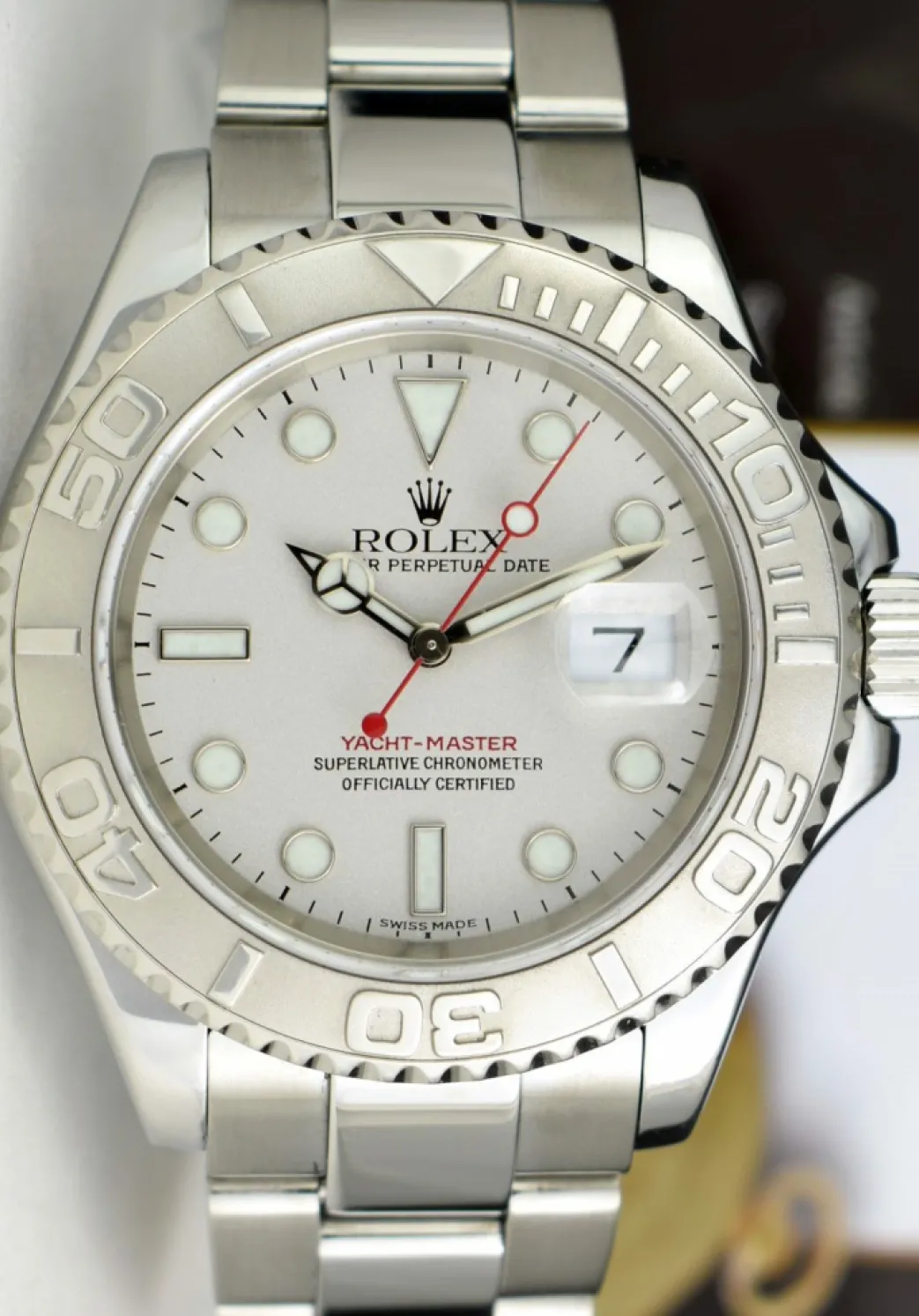 rolex_mm_platinum__stainl_1-3.webp Yachting Professional Watches | Men's Watches | Sant Blanc ROLEX 40mm Platinum & Stainless Steel YachtMaster Platinum Dial Model 16622