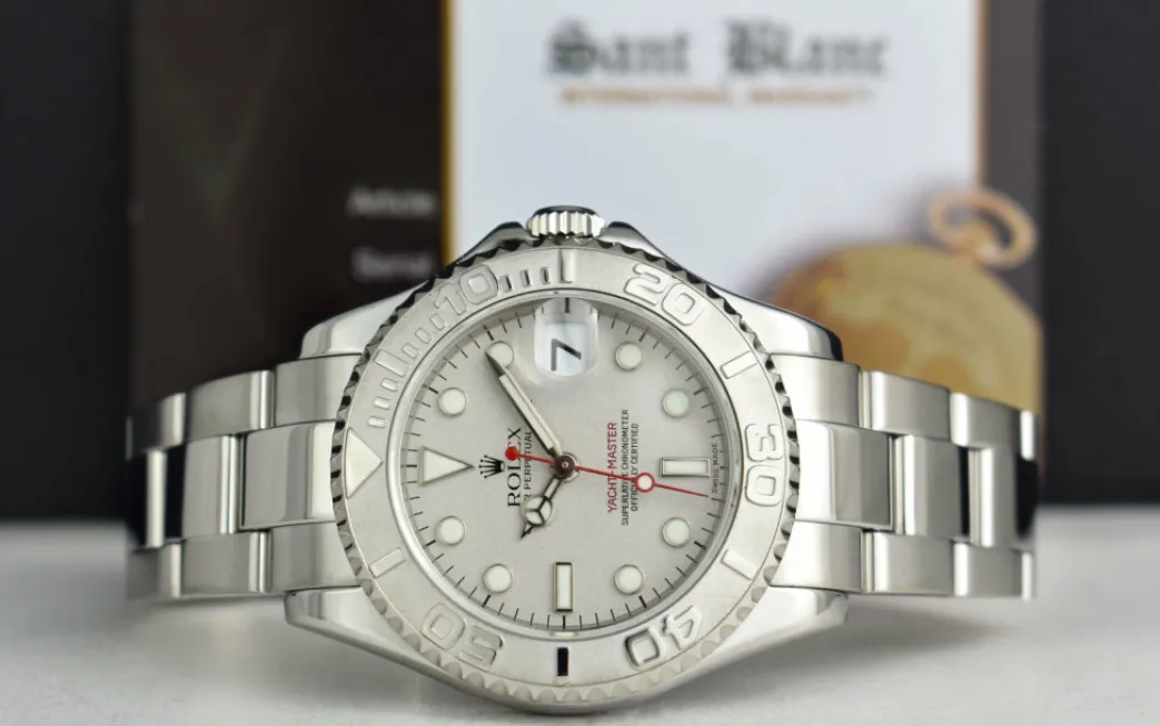 rolex_mm_platinum__stainl_4-2.webp Yachting Professional Watches | Sant Blanc ROLEX 35mm Platinum & Stainless Steel Yachmaster Platinum Dial Model 168622