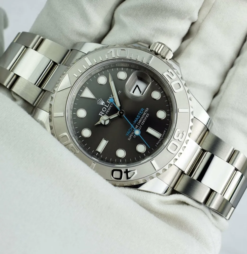 rolex_mm_platinum__stainl_4.webp Yachting Professional Watches | Sports Watches | Sant Blanc ROLEX 40mm Platinum & Stainless Steel Yachtmaster Rhodium Dial Model 116622