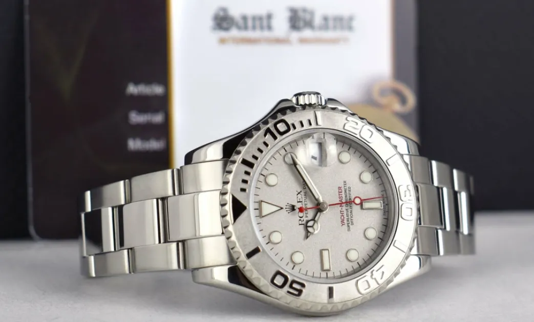 rolex_mm_platinum__stainl_5-2.webp Yachting Professional Watches | Sant Blanc ROLEX 35mm Platinum & Stainless Steel Yachmaster Platinum Dial Model 168622