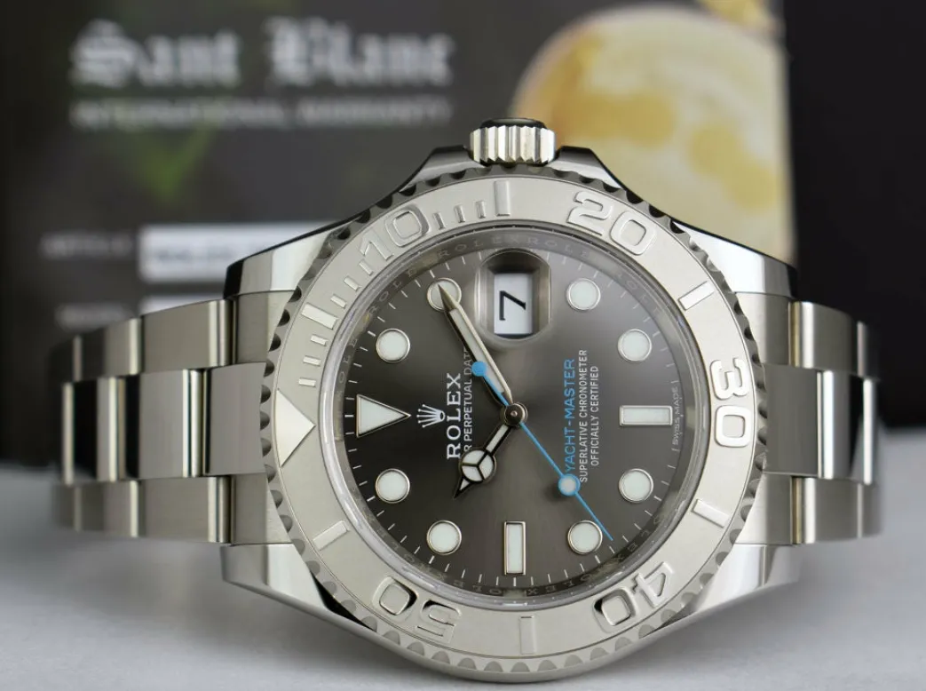 rolex_mm_platinum__stainl_6.webp Yachting Professional Watches | Sports Watches | Sant Blanc ROLEX 40mm Platinum & Stainless Steel Yachtmaster Rhodium Dial Model 116622