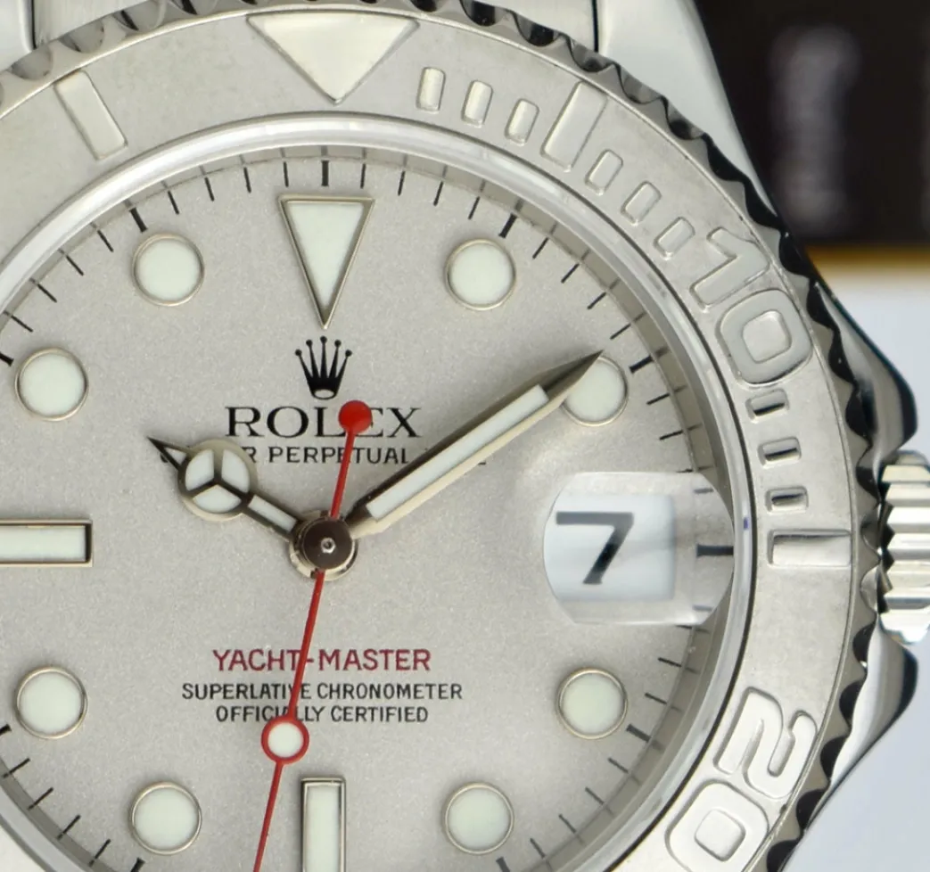 rolex_mm_platinum__stainl_8-1.webp Yachting Professional Watches | Sant Blanc ROLEX 35mm Platinum & Stainless Steel Yachmaster Platinum Dial Model 168622