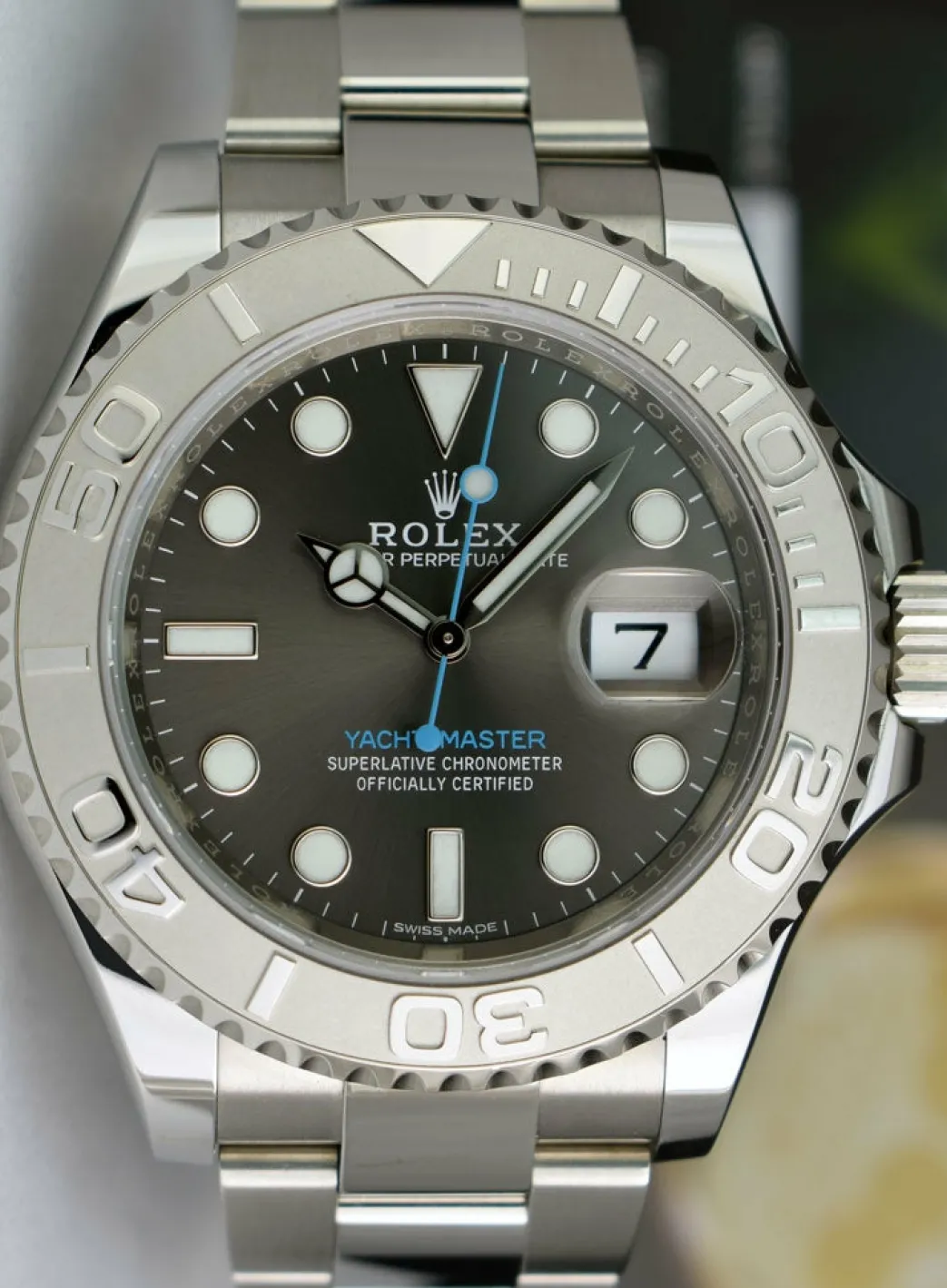 rolex_mm_platinum__stainl_8.webp Yachting Professional Watches | Sports Watches | Sant Blanc ROLEX 40mm Platinum & Stainless Steel Yachtmaster Rhodium Dial Model 116622
