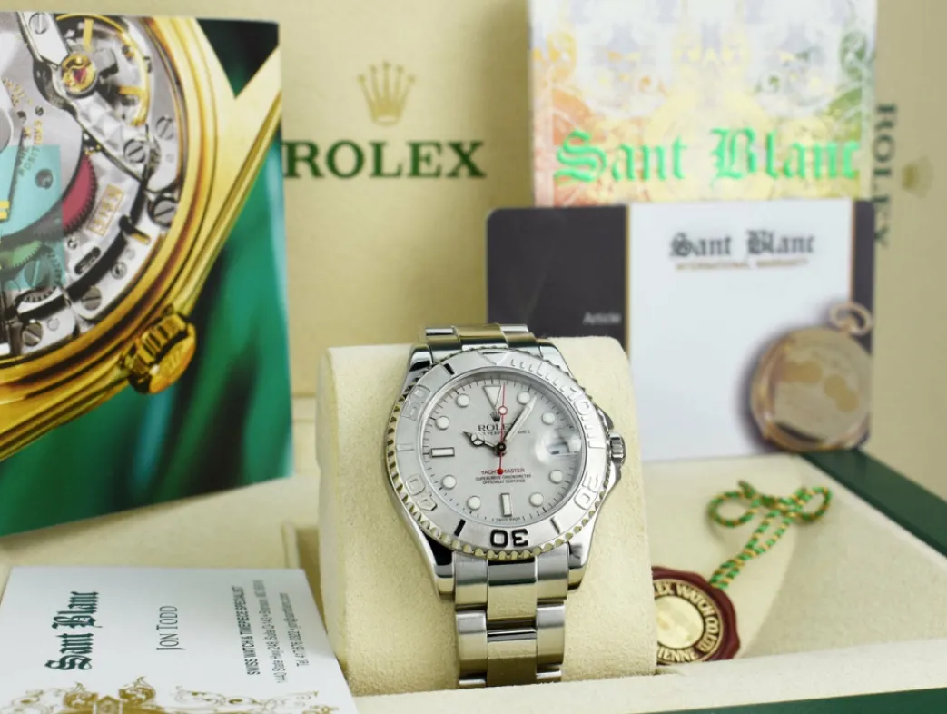 rolex_mm_platinum__stainl_9-1.webp Yachting Professional Watches | Sant Blanc ROLEX 35mm Platinum & Stainless Steel Yachmaster Platinum Dial Model 168622