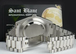 President Dress Watches | Sant Blanc ROLEX 41mm Platinum DayDate II President Glacier Concentric Roman Dial Model 218206