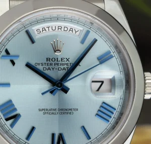 President Dress Watches | Sant Blanc ROLEX 40mm Platinum President Day Date 40 Glacier Roman Dial Model 228206