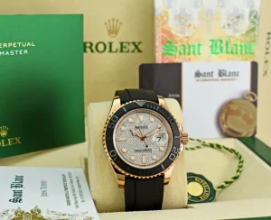 Yachting Professional Watches | Men's Watches | Sant Blanc ROLEX 40mm Rose Gold Yachtmaster Pave Diamond Model 116655