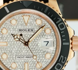 Yachting Professional Watches | Men's Watches | Sant Blanc ROLEX 40mm Rose Gold Yachtmaster Pave Diamond Model 116655