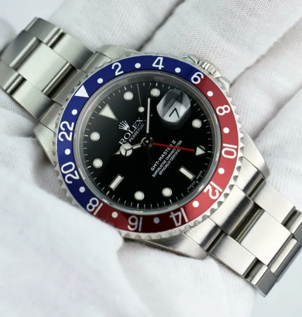 Sports Watches | Pilots Professional Watches | Sant Blanc ROLEX 40mm Stainless GMT Master II Pepsi Blue-Red Bezel SEL Model 16710