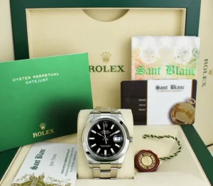 Men's Watches | President Dress Watches | Sant Blanc ROLEX 41mm Stainless Steel DateJust II Black Index Dial Model 116300