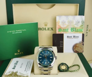 Scientists Professional Watches | Men's Watches | Sant Blanc ROLEX 40mm Stainless Steel Milgauss Blue Index Dial Model 116400GV