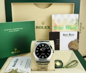 Sports Watches | Men's Watches | Sant Blanc ROLEX 39mm Stainless Steel Explorer Black Index Dial - Full Lume - Model 214270