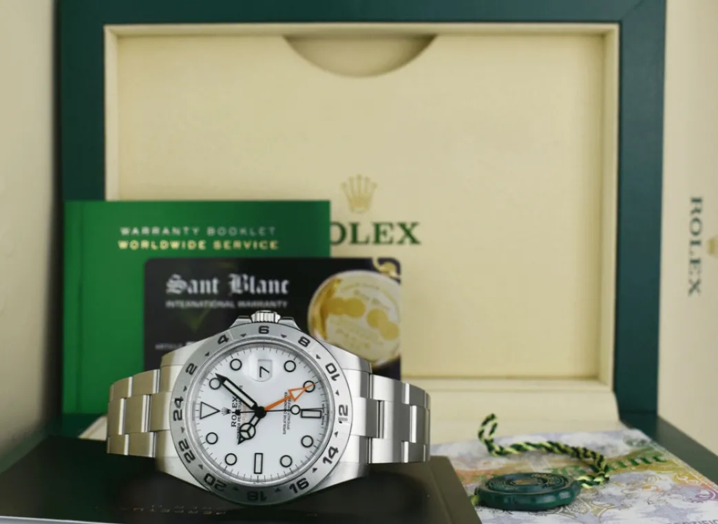 rolex_mm_stainless_steel__0-46.webp Sports Watches | Field Professional Watches | Sant Blanc ROLEX 42mm Stainless Steel Explorer II White Dial Model 216570