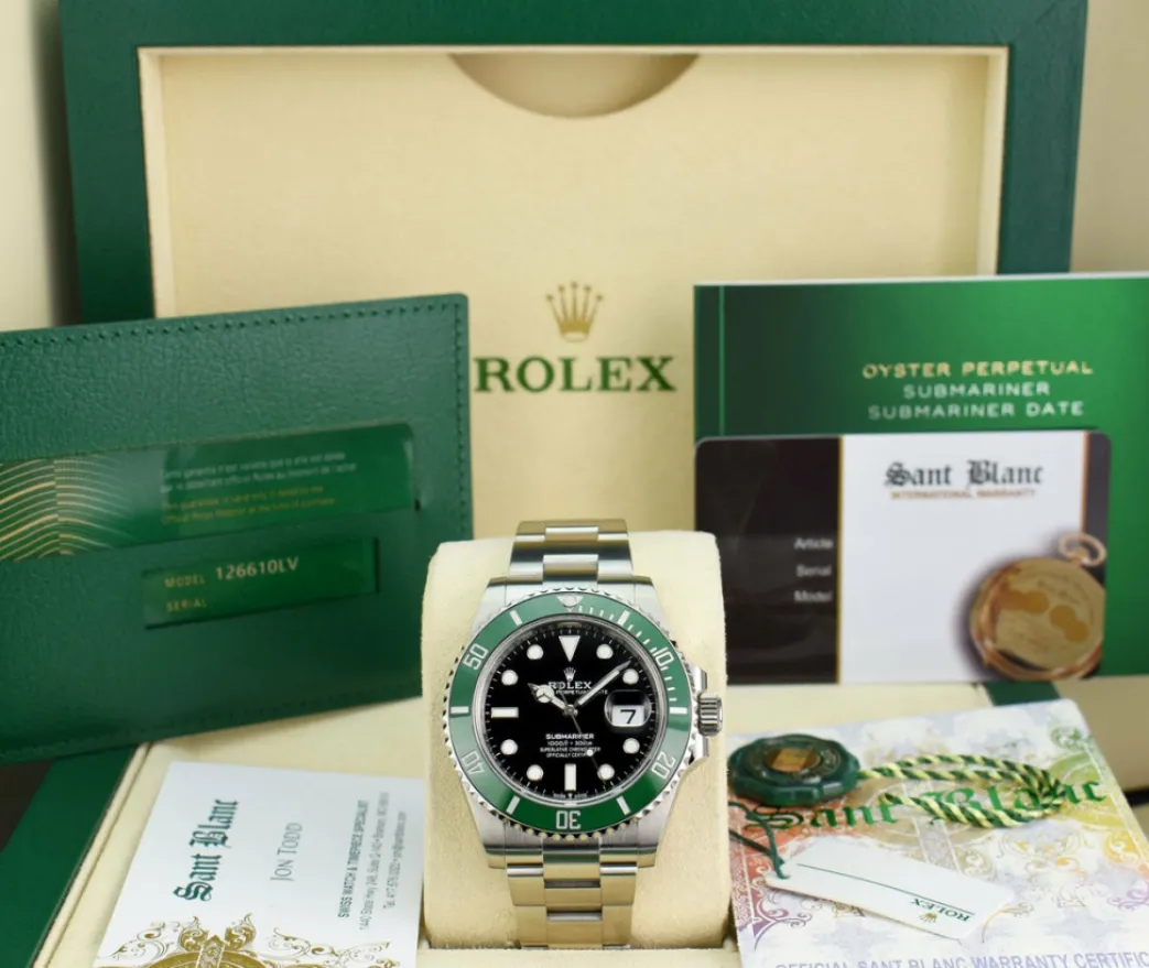 rolex_mm_stainless_steel__0-65.webp Diving Professional Watches | Men's Watches | Sant Blanc ROLEX 41mm Stainless Steel Submariner "Kermit" Green Ceramic Bezel Model 126610LV