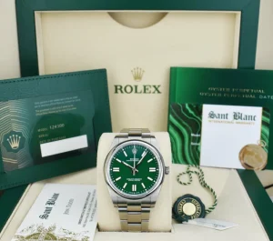 Men's Watches | Sant Blanc ROLEX 41mm Stainless Steel Oyster Perpetual Green Index Model 124300
