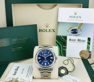 Men's Watches | Sant Blanc ROLEX 41mm Stainless Steel Oyster Perpetual Blue Index Model 124300