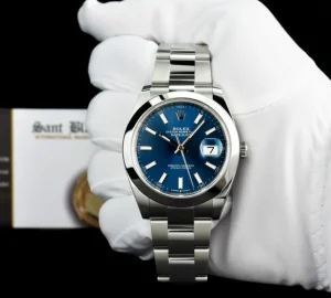 Dress Watches | Sant Blanc ROLEX 41mm Stainless Steel DateJust 41 Blue Index Dial Model 126300