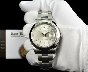 Men's Watches | President Dress Watches | Sant Blanc ROLEX 41mm Stainless Steel DateJust II Silver Index Dial Model 116300
