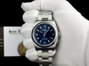 Men's Watches | Dress Watches | Sant Blanc ROLEX 36mm Stainless Steel Oyster Perpetual Blue Arabic Model 116000