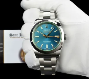 Scientists Professional Watches | Sant Blanc ROLEX 40mm Stainless Steel Milgauss Blue Z Dial w/ Card Model 116400GV
