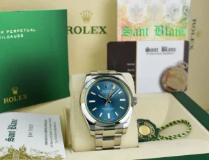 Scientists Professional Watches | Men's Watches | Sant Blanc ROLEX 40mm Stainless Steel Milgauss Blue Index Dial Model 116400GV